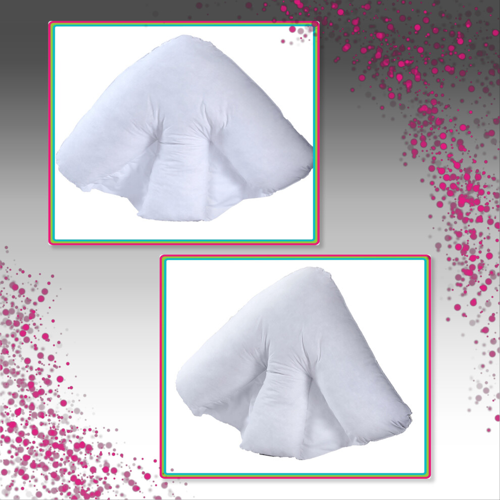 Batwing Pillow Support for Neck & Back Pain, Hypo-Allergenic Well Padded Hollowfiber Orthopaedic Pillow Only.