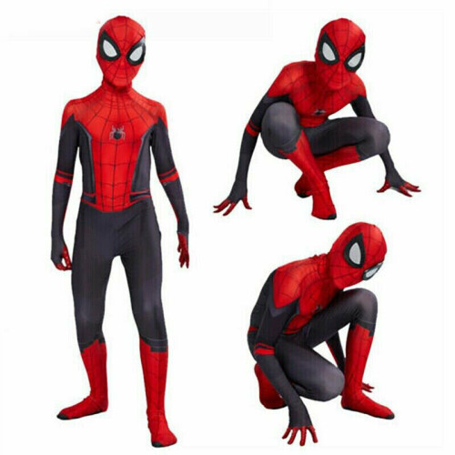 Kid Boy Spider-Man Far From Home Spiderman Zentai Cosplay Costume Suit Jumpsuit