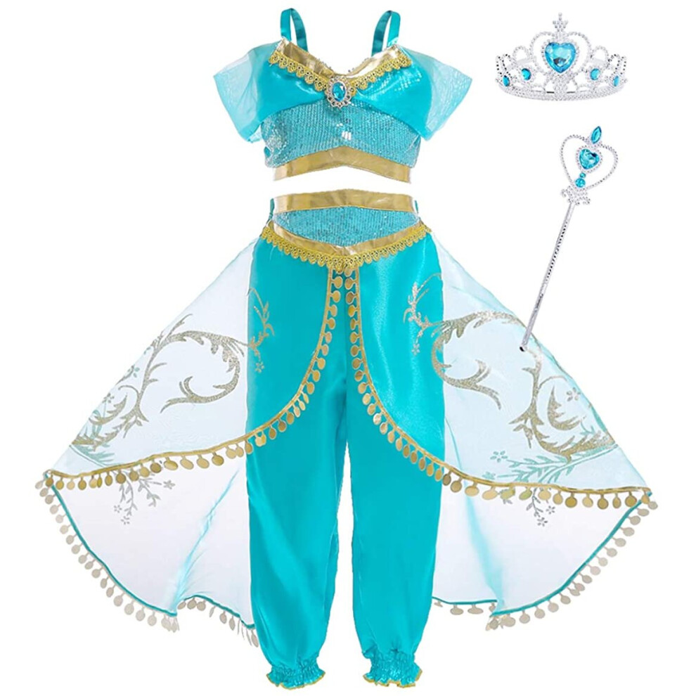 (AmzBarley7-8 Years) Princess Jasmine Dress Up Costumes