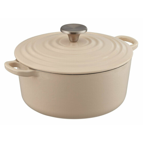 Home 3.3 Litre Cast Iron Casserole Dish - Cream 2