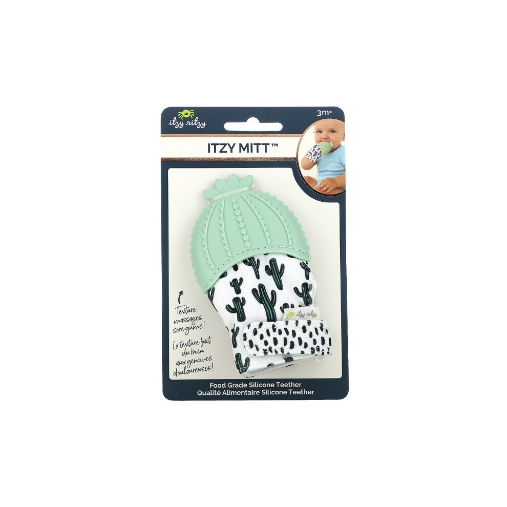 Itzy Ritzy , Itzy Mitt, 1 Food Grade Silicone Teether, 3M+, Cactus