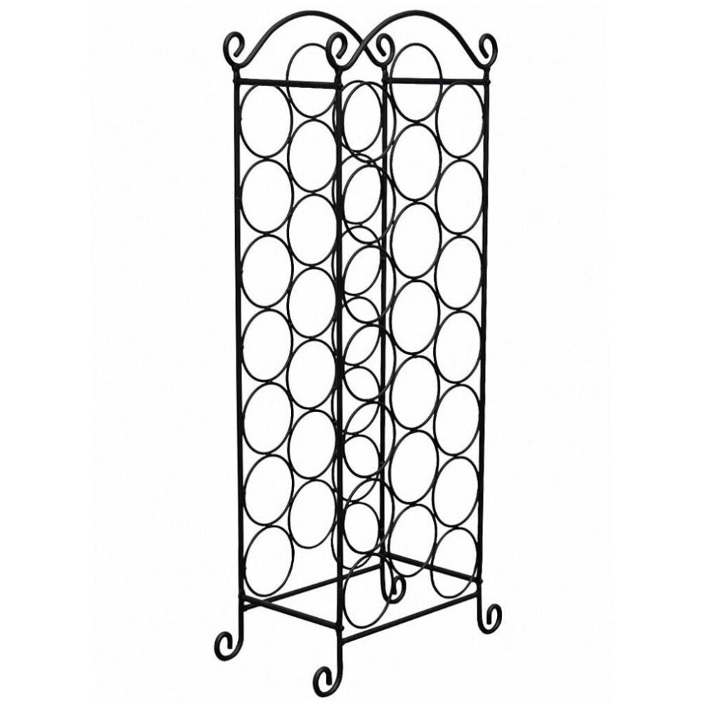 Neo Floor Standing Stainless Steel Black Finish Wine Rack