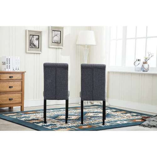 MCC (Grey) MCC2 x Dining Chairs Lined Fabric Chairs, Solid Wooden Legs home & restaurants 2