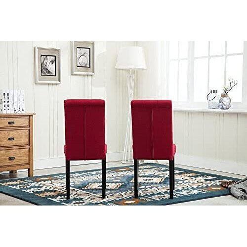 MCC (Red) MCC2 x Dining Chairs Lined Fabric Chairs, Solid Wooden Legs home & restaurants 2