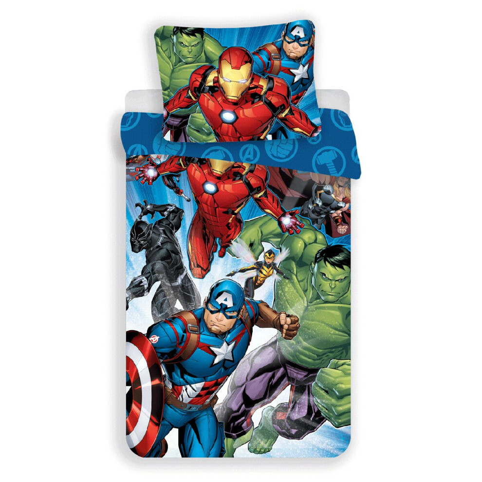 Marvel Avengers Single Cotton Duvet Cover Set - European Size