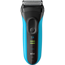 Braun Series 3 ProSkin Wet & Dry Shaver 3010s, Blue - Rechargeable, 3 Floating Elements, MicroComb, 5-Min Quick Charge, 45-Min Shave