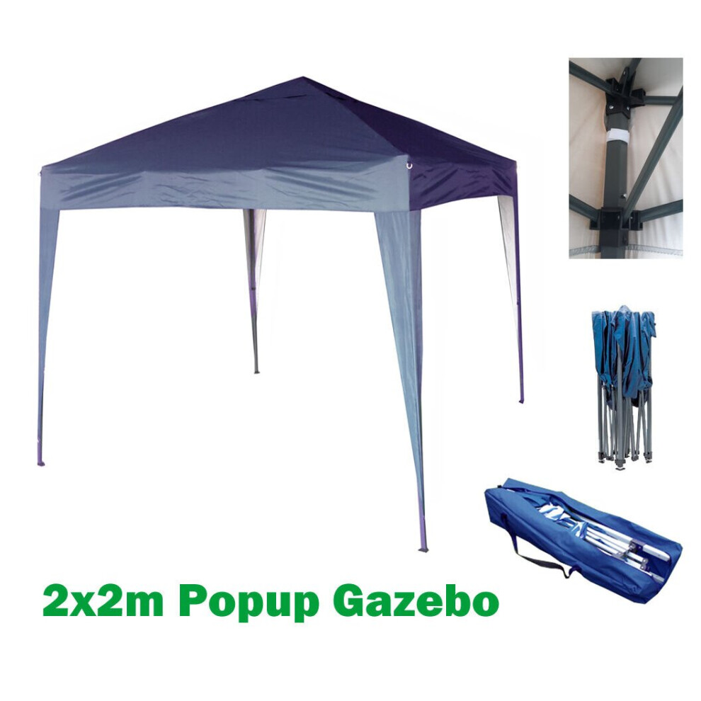 (Blue) Mcc@home GAZEBO 2x2m Pop-up Gazebo Waterproof Outdoor Garden Marquee Canopy