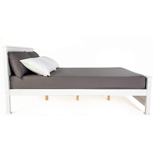 (Single) Madrid Wooden Bed In White 2