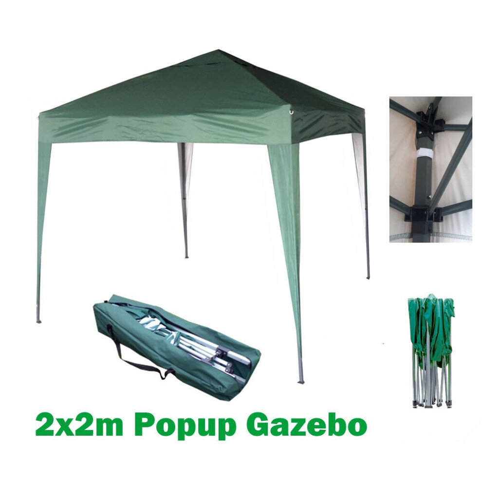 (Green) Mcc@home GAZEBO 2x2m Pop-up Gazebo Waterproof Outdoor Garden Marquee Canopy