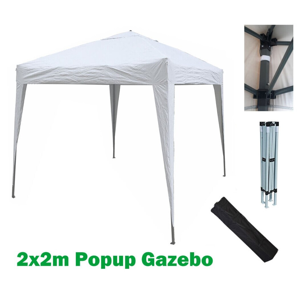 (White) Mcc@home GAZEBO 2x2m Pop-up Gazebo Waterproof Outdoor Garden Marquee Canopy