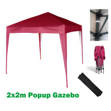 (Red) Mcc@home GAZEBO 2x2m Pop-up Gazebo Waterproof Outdoor Garden Marquee Canopy