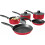 Home 5 Piece Aluminium Pan Set - Red 3