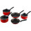 Home 5 Piece Aluminium Pan Set - Red 2