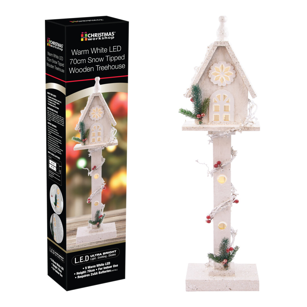 The Christmas Workshop 70099 Snow Topped White Wooden Treehouse