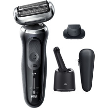 Braun Series 7 Electric Shaver for Men with, Precision Beard Trimmer, Wet and Dry, SmartCare Center, Rechargeable, Cordless Foil Razor, Black, 70-N72
