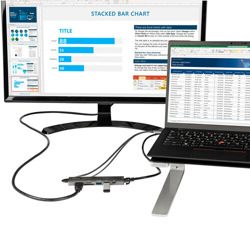 StarTech.com StarTech.com - DKT30CHSDPD1 - USB-C Multipoort Adapter, USB-C naar HDMI 2.0 4K 60Hz, 100W PD Passthrough 2