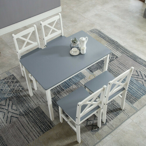 MCC (Grey) 5pc MCC Classic Wooden Dining Table Set 2