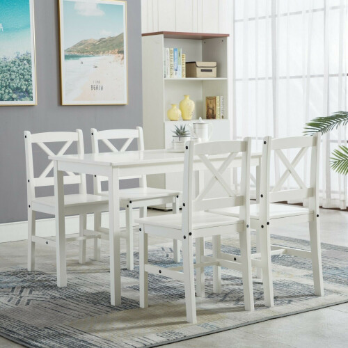 MCC (White) 5pc MCC Classic Wooden Dining Table Set 1