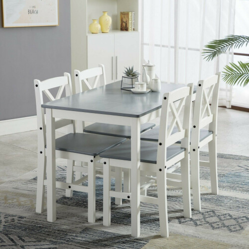 MCC (Grey) 5pc MCC Classic Wooden Dining Table Set 1