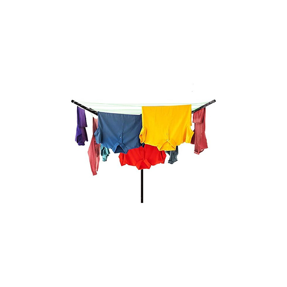 Rotary Airer 4 Arm Clothes Washing Line with Ground Spike and Cover