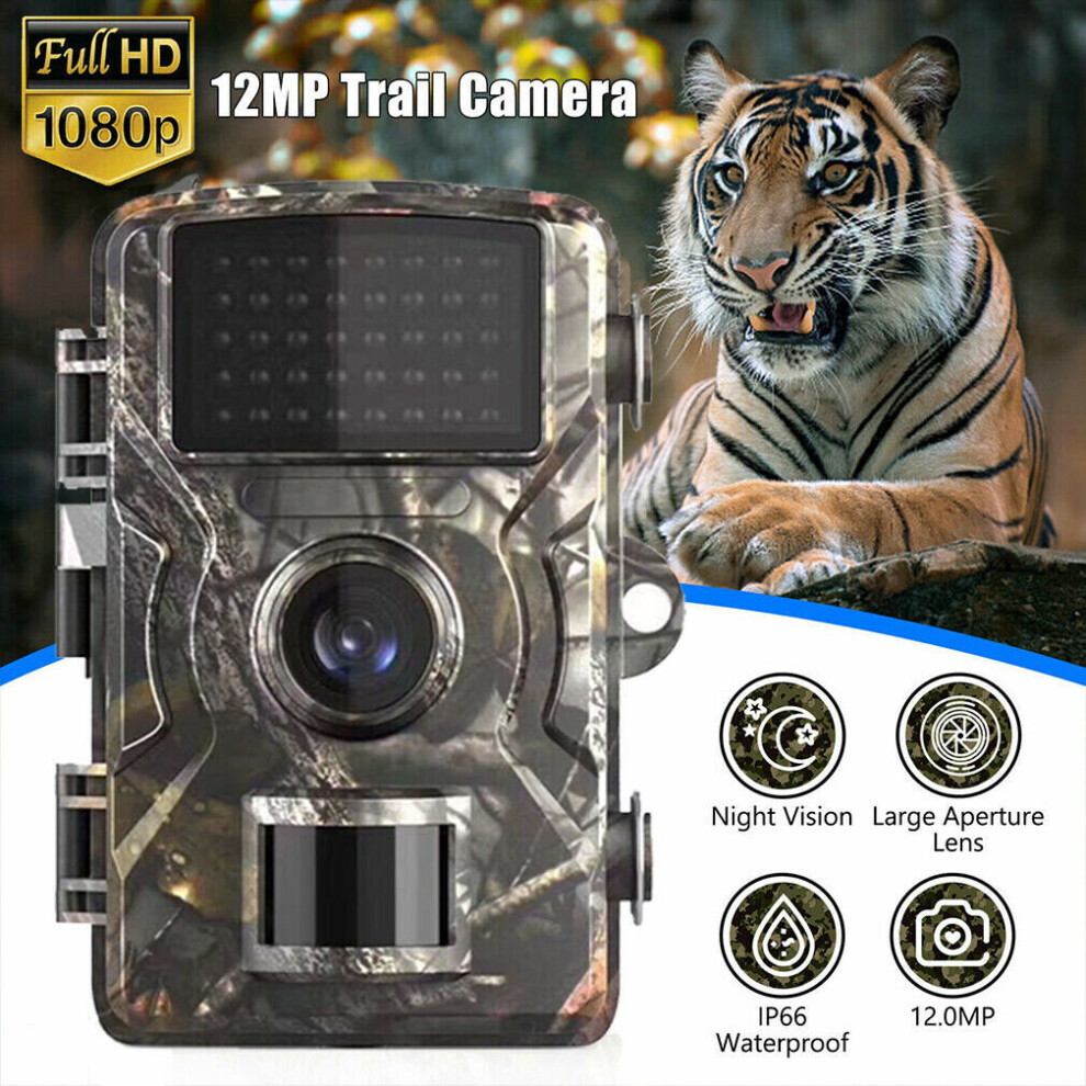 Campark Trail Wildlife Camera Trap 12MP 1080P Hunting Game Cam PIR Night Vision