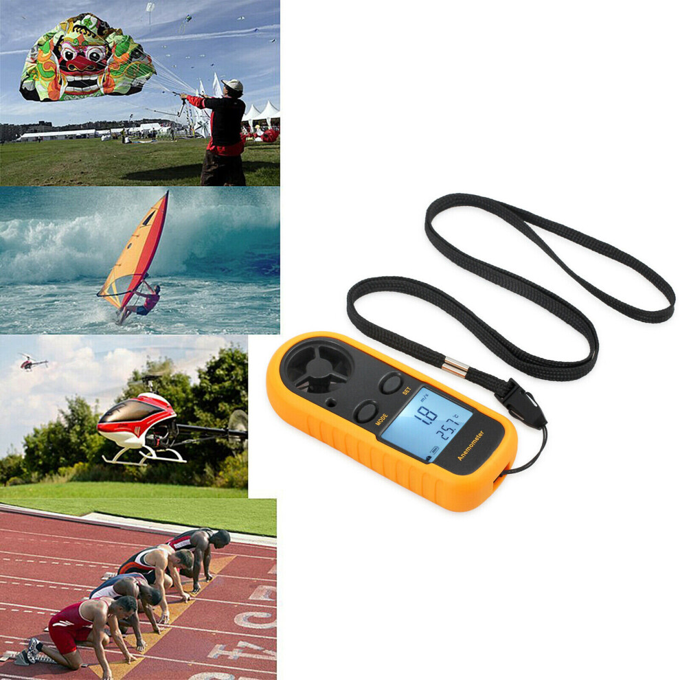 Mini Lcd Wind Speed Gauge Air Velocity Meter Digital Anemometer Ntc Thermometer 7381457014981