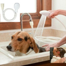 SINGLE TAP BATH SINK SHOWER HEAD HOSE SPRAY HAIRDRESSER PET PUSH ON MIXER