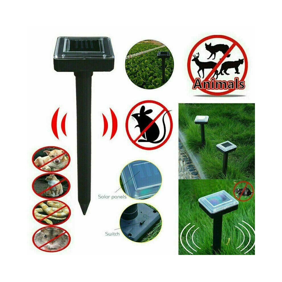 Solar Power Ultrasonic Pest Animal Repeller Garden Pet Scarer Control