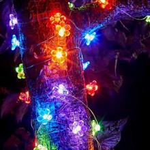 30 LED Solar String Lights Firefly Flower Garden Outdoor Multi Colour