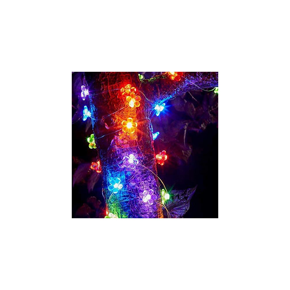 30 LED Solar String Lights Firefly Flower Garden Outdoor Multi Colour