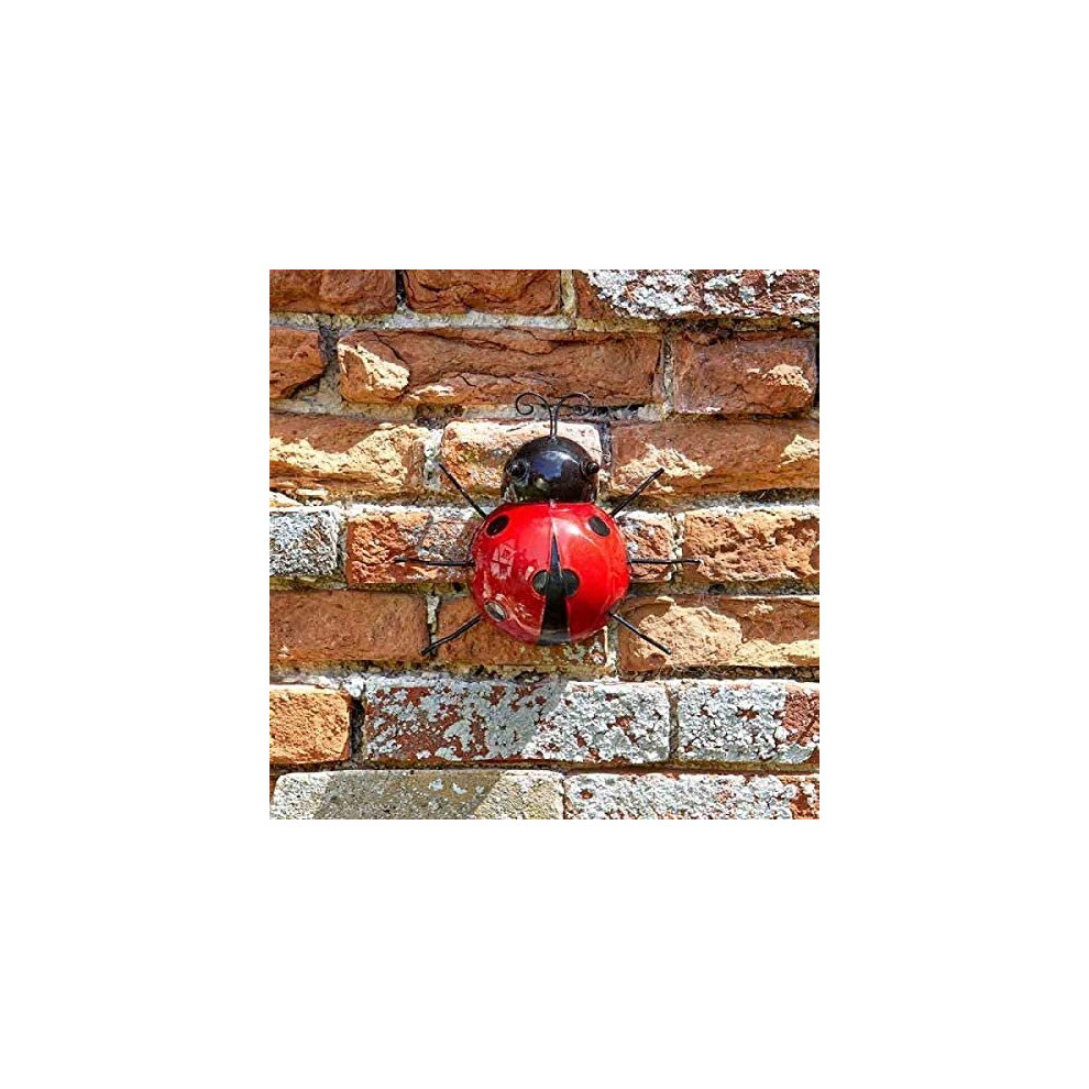 Large Ladybird Metal Decor Garden Outdoor Novelty Wall Mounted