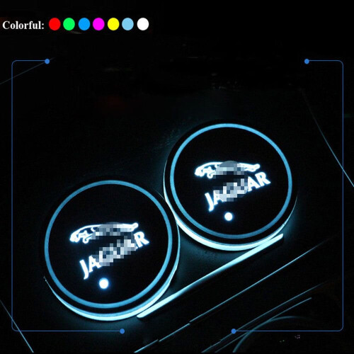 2PCS LED αυτοκινήτου Cup Holder Pad Mat για Jaguar Auto ατμόσφαιρα φώτα Χριστούγεννα δώρο 2