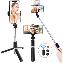 Selfie Stick Tripod Wireless Remote - 40 inch Extendable Phone Tripod Stand Holder 360° Portable Pocket Bluetooth Selfie Stand