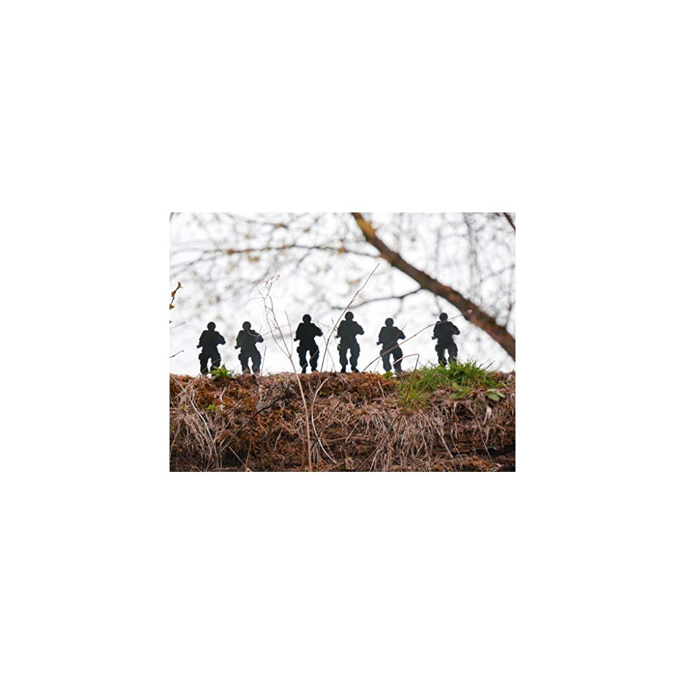 Pack Of 6 Freestanding 10cm Metal Soldier Target Shooting Gallery