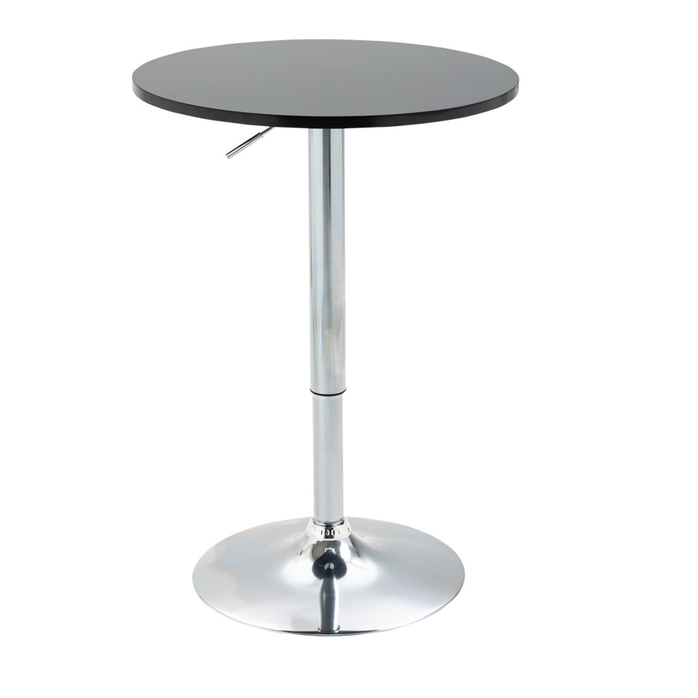 HOMCOM Round Height Adjustable Bar Table Counter Pub Desk Metal Base