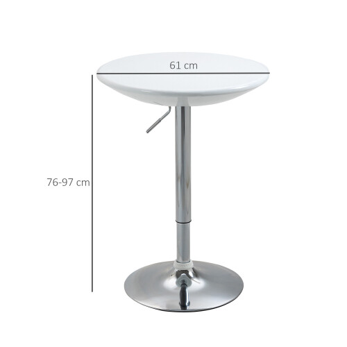 Homcom HOMCOM Painted Top Bistro Pub Table Adjustable Swivel Counter Home 1