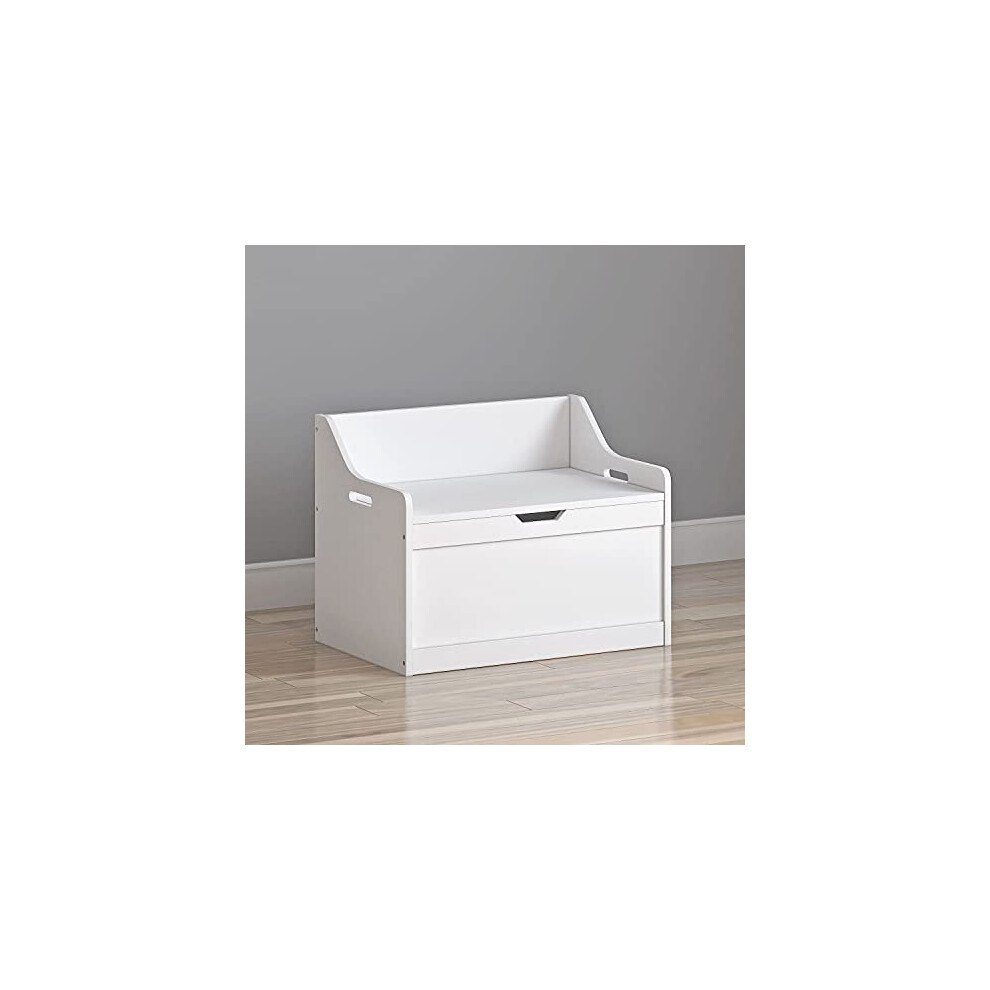 Toy Box Large White Square Style Storage Chest For Toys And Clutter