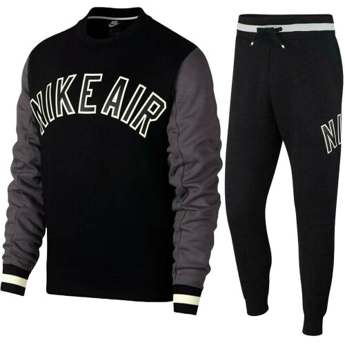 AR1824 AR1822 Nike Mens Crewneck Tracksuit Black S Nike Air Mens