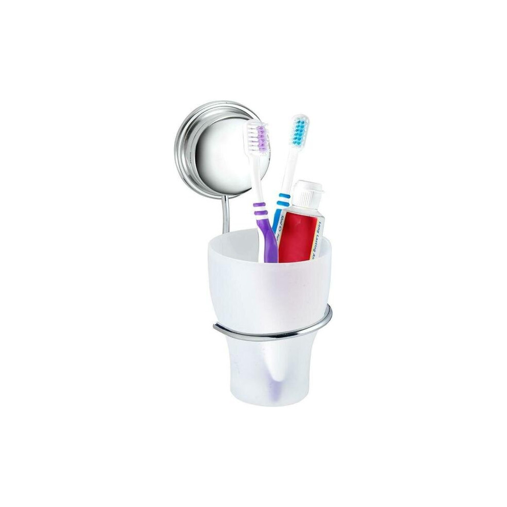 Croydex Tumbler & Holder, Silver Rust Free Stick 'N' Lock Plus - QM281841