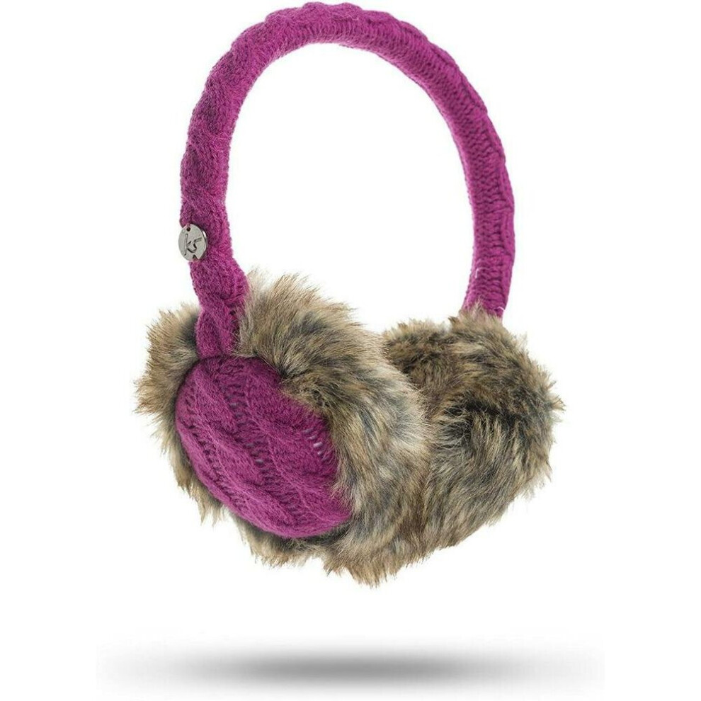 Kitsound Audio On-Ear Earmuffs With Built In Headphones Cable Knit