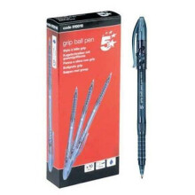 5 Star Grip Ballpoint Pen 1.0mm Tip 0.4mm Line Ergonomic shape Blue - Pack of 10