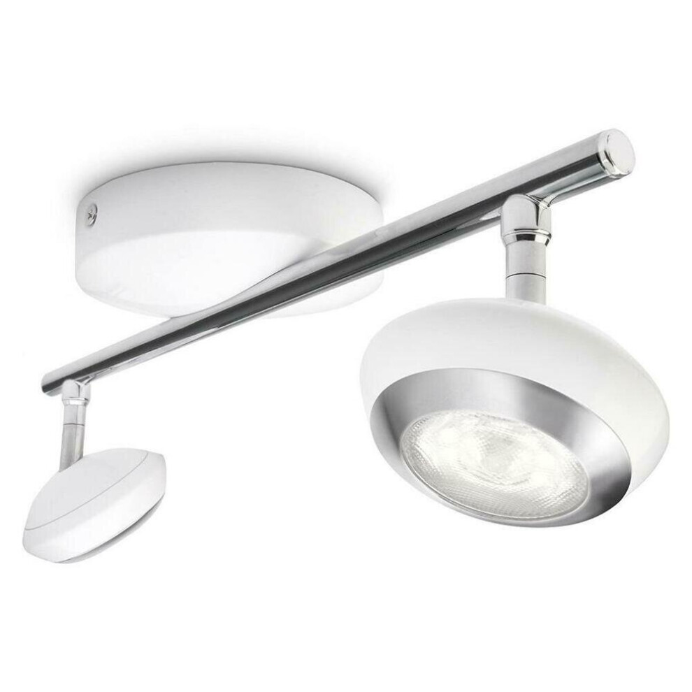 Philips Sepia Spot LED Dimmer Ceiling Light - Rotatable Heads - Aluminium White