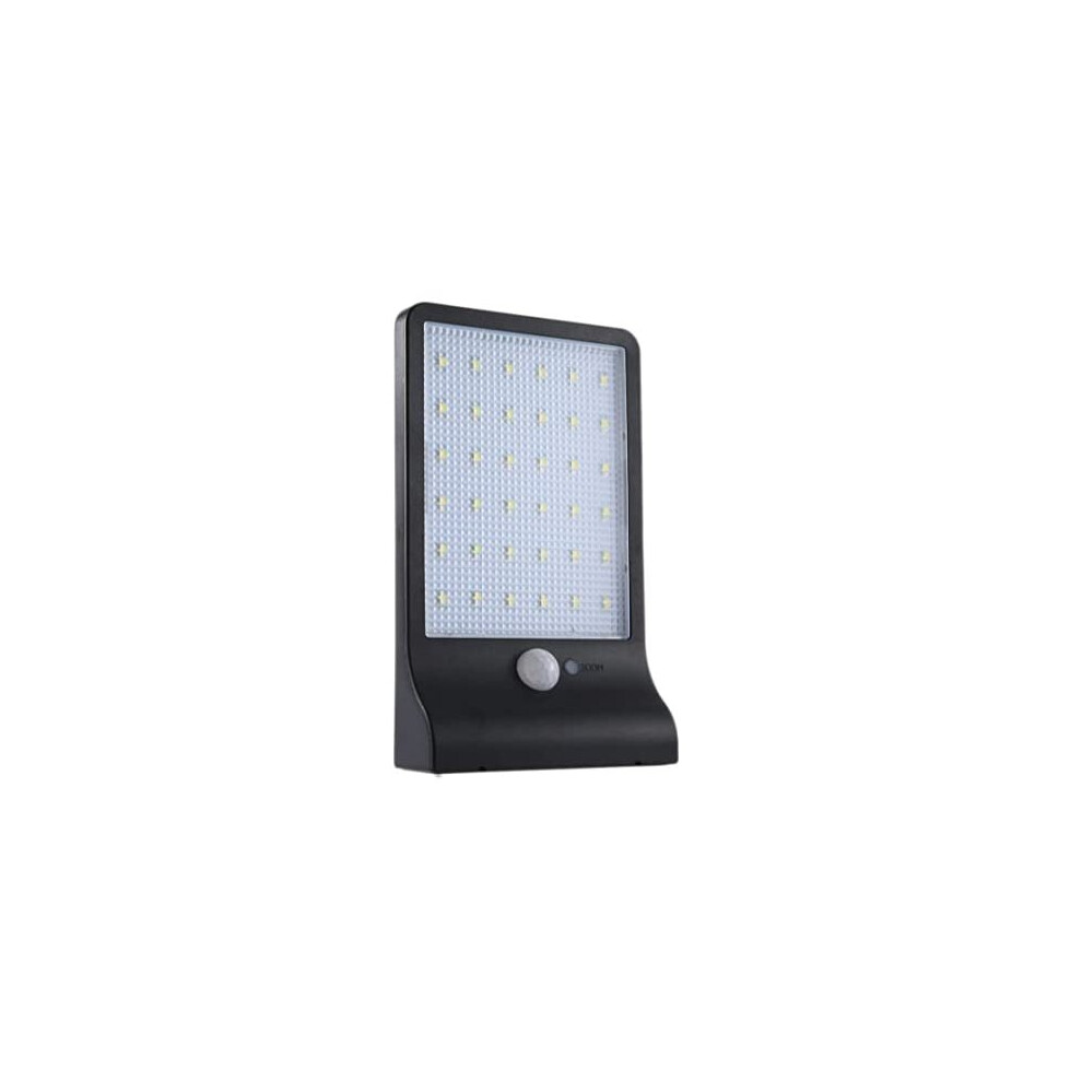36 LED Black Solar Powered Street Light Wall Mounting Pole Garden