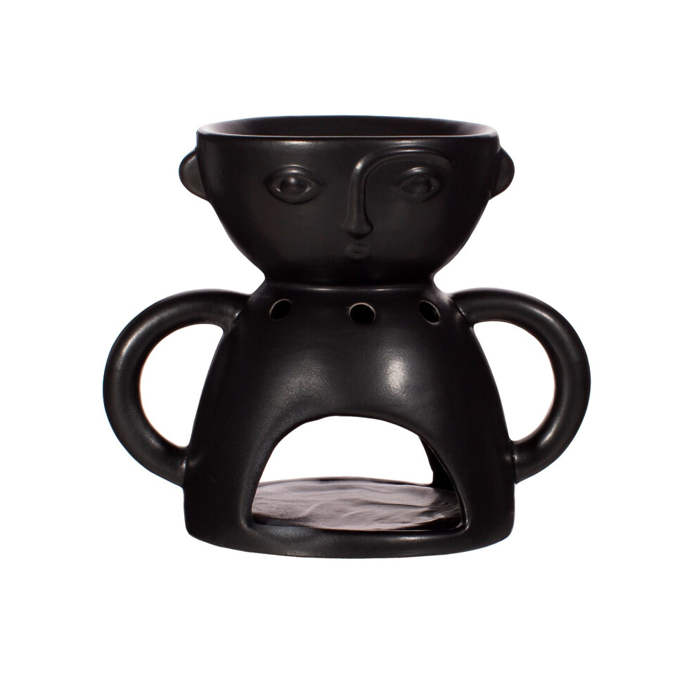 Abstract Face Oil Burner Wax Melt Warmer Matte Black