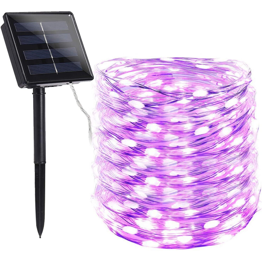 Nleader Solar Purple Halloween Lights, 72Ft 200 Led Solar Halloween String Lights, 8 Modes Waterproof Outdoor Solar Fair