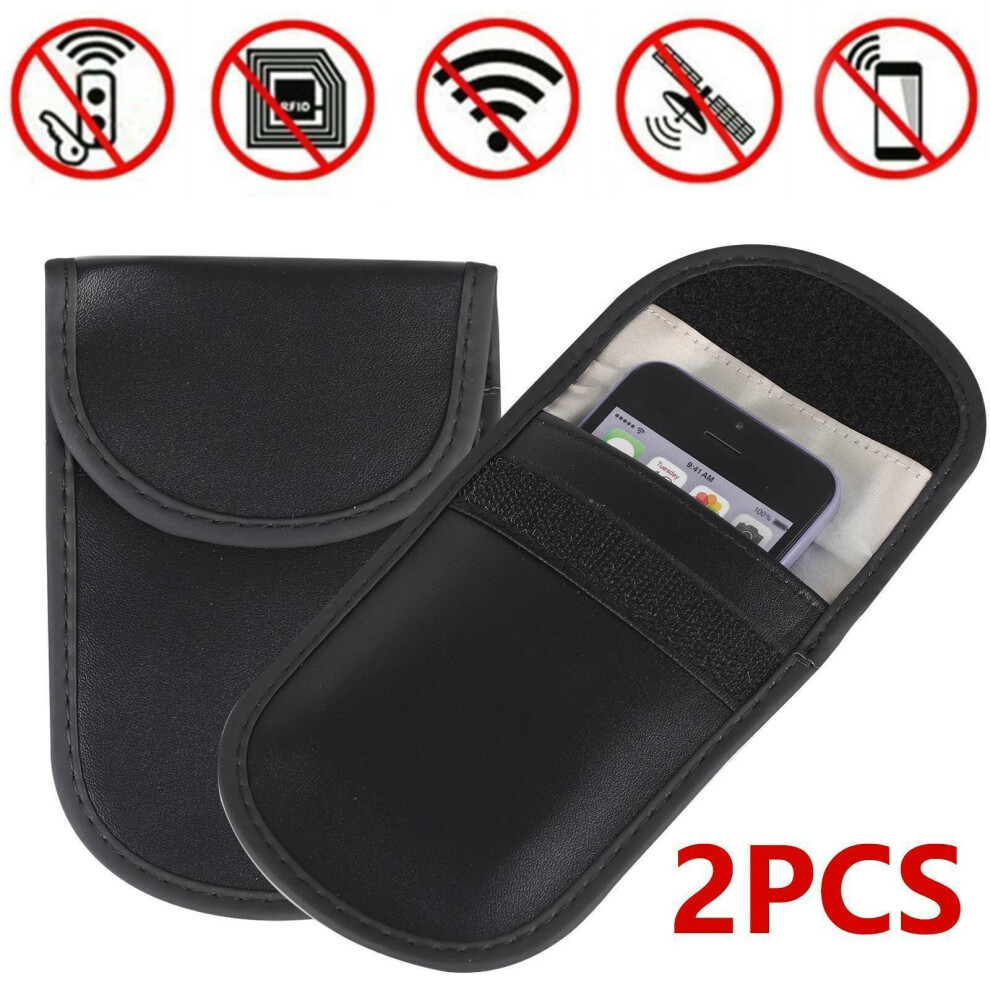 2 X Car Key Signal Blocker Fob Pouch Case Keyless Rfid Blocking Bag Faraday Cage