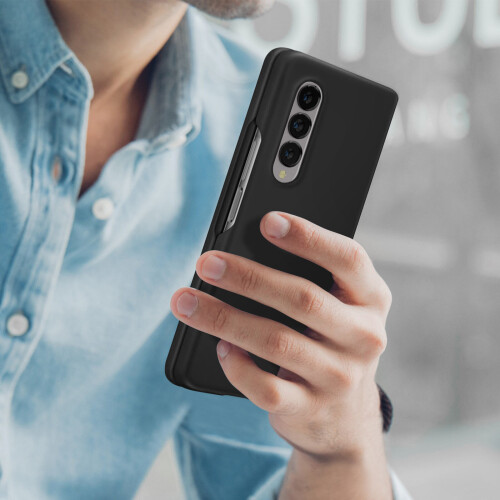 Samsung Case Samsung Galaxy Z Fold 3 Foldable Soft Silicone Matte Finish Original Black 2