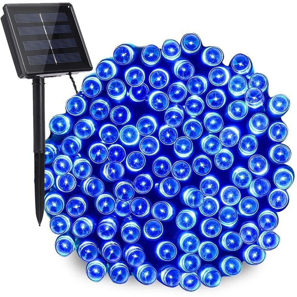 (72ft, Blue) Solar String Lights Outdoor, 72ft 200 LED 8 Modes Solar Christmas Lights, Waterproof Outdoor Solar Fairy Lights