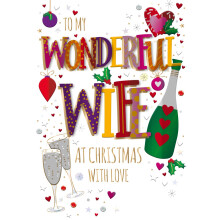 My Wife At Christmas Embellished Christmas Greeting Card Special Xmas Cards