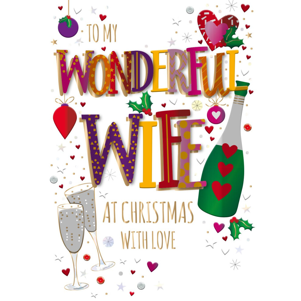 Talking Pictures My Wife At Christmas Embellished Christmas Greeting Card Special Xmas Cards